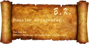 Baszler Krisztofer névjegykártya